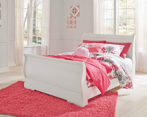 Anarasia White Full Sleigh Bed - Gate Furniture