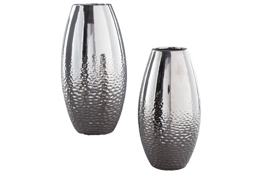 Dinesh Silver Finish Vase (Set of 2) - A2000355 - Gate Furniture