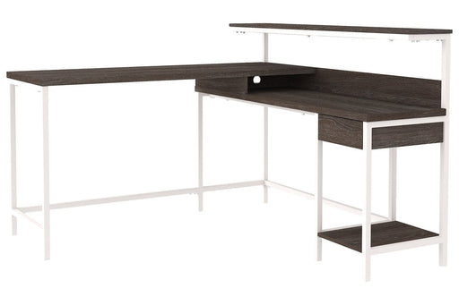 Dorrinson Two-tone Home Office L-Desk with Storage - H287-24 - Gate Furniture