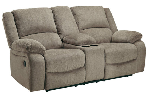 Draycoll Pewter Reclining Loveseat with Console - 7650594 - Gate Furniture