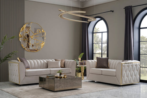 Dream Ivory Velvet Sofa & Loveseat - Gate Furniture