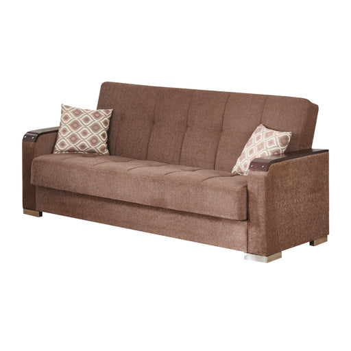 Frankfurt 89 in. Convertible Sleeper Sofa in Brown with Storage - SB-FRANKFURT-BROWN - In Stock Furniture