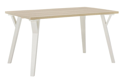 Grannen White/Natural Dining Table - D407-25 - Gate Furniture