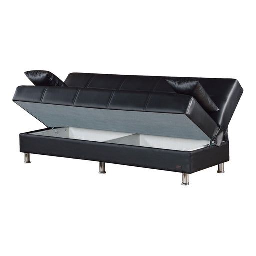 Halifax 75 in. Convertible Sleeper Sofa in Black with Storage - SB-HALIFAX - In Stock Furniture