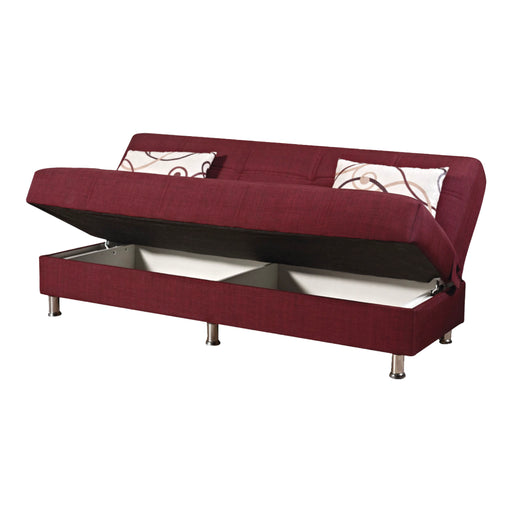 Hamburg 75 in. Convertible Sleeper Sofa in Red with Storage - SB-HAMBURG - In Stock Furniture