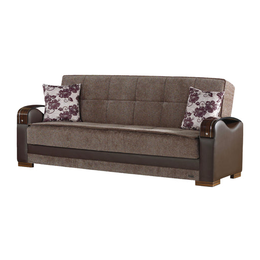 Hartford 87 in. Convertible Sleeper Sofa in Brown with Storage - SB-HARTFORD - In Stock Furniture