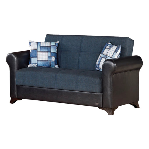 Hudson 61 in. Convertible Sleeper Loveseat in Black with Storage - LS-HUDSON 2018 - In Stock Furniture
