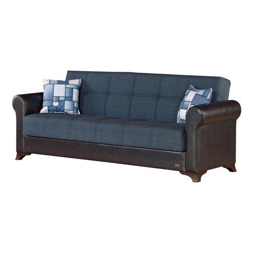 Hudson 90 in. Convertible Sleeper Sofa in Blue with Storage - SB-HUDSON 2018 - In Stock Furniture