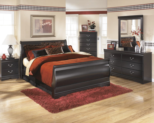 Huey Vineyard Black Sleigh Bedroom Set - Gate Furniture