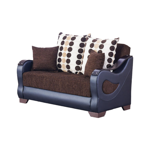Illinois 62 in. Convertible Sleeper Loveseat in Brown with Storage - LS-ILLINOIS - In Stock Furniture