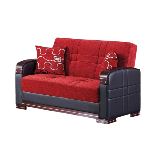 Indiana 63 in. Convertible Sleeper Loveseat in Red with Storage - LS-INDIANA - In Stock Furniture
