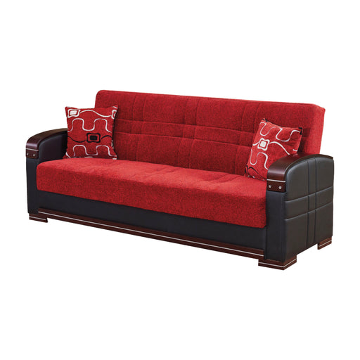 Indiana 89 in. Convertible Sleeper Sofa in Red with Storage - SB-INDIANA - In Stock Furniture