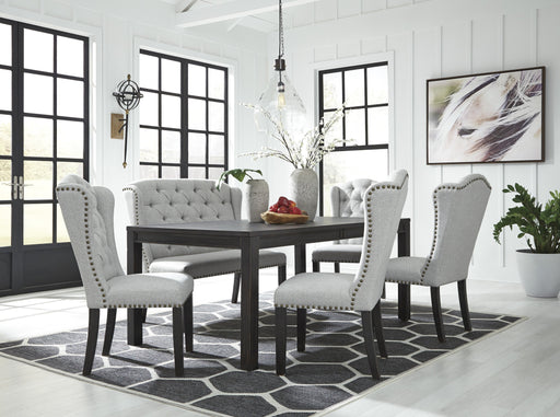 Jeanette Black-Linen Dining Room Set - Gate Furniture