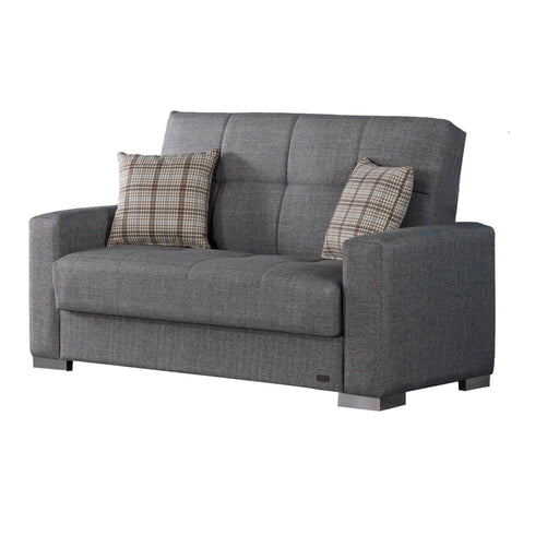 Kansas 65 in. Convertible Sleeper Loveseat in Grey with Storage - LS-KANSAS-GRAY - In Stock Furniture