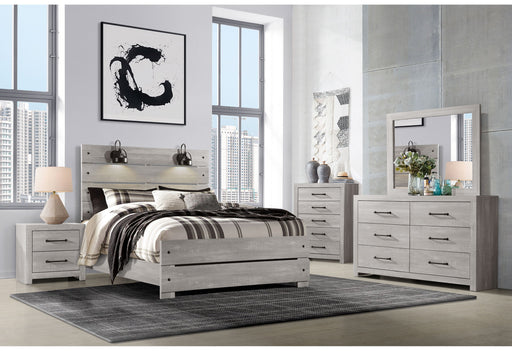 Linwood White Wash Queen Bed Group With Lamps - LINWOOD-WHITE WASH-QBG-N - Gate Furniture
