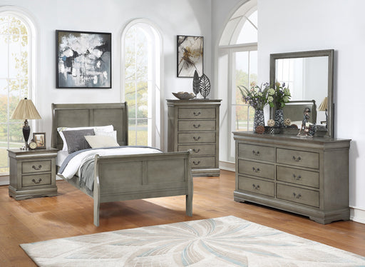 Â Louis Philip Gray Youth Sleigh Bedroom Set - Gate Furniture