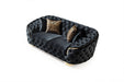 Lupino Black Velvet Sofa & Loveseat - LUPINOBLACK-SL - Gate Furniture