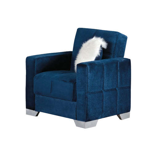 Montreal 35 in. Convertible Sleeper Chair in Blue with Storage - CH-MONTREAL-BLUE - In Stock Furniture