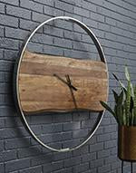 Panchali Brown/Silver Finish Wall Clock - A8010198 - Gate Furniture