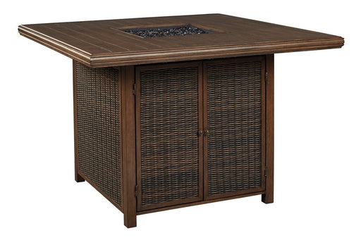 Paradise Trail Medium Brown Bar Table with Fire Pit - P750-665 - Gate Furniture