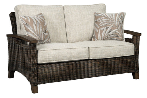 Paradise Trail Medium Brown Loveseat with Cushion - P750-835 - Gate Furniture