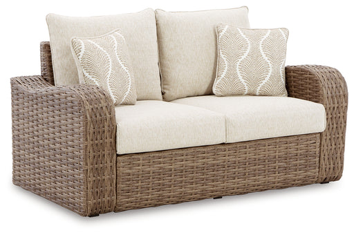 SANDY BLOOM Outdoor Loveseat with Cushion - P507-835 - In Stock Furniture