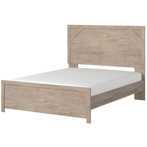Senniberg Light Brown-White Queen Panel Bed - Gate Furniture