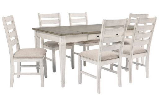 Skempton White/Light Brown Dining Table - D394-25 - Gate Furniture