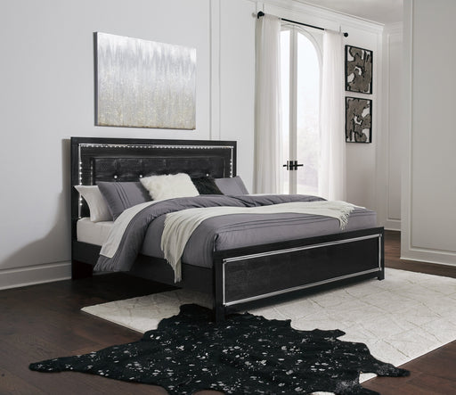 [SPECIAL] Kaydell Black LED King Platform Bed - Gate Furniture