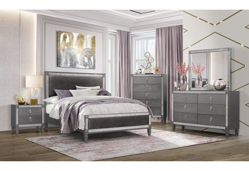 Stella Grey King Bed And Nightstand - STELLA-GREY-KB+NS - Gate Furniture