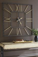 Thames Black/Gold Finish Wall Clock - A8010112 - Gate Furniture
