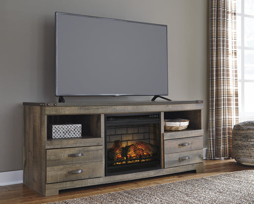 Trinell Brown Large TV Stand w/Fireplace Option - W446-68 - Gate Furniture