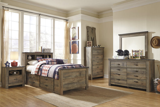 Trinell Brown Panel Bookcase Under Bed Storage Youth Bedroom Set - Gate Furniture
