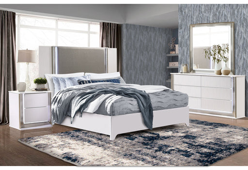 Aspen White King Bed Group With Vanity Set With Led - ASPEN-WH-KBG W/VANITY SET - Gate Furniture