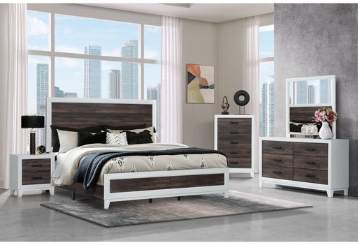 Lisbon Oak/White Queen Bed Group - LISBON-OAK/WHITE-QBG - Gate Furniture