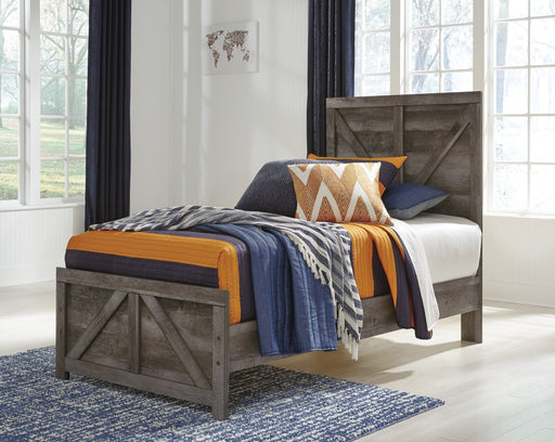 Wynnlow Gray Twin Crossbuck Panel Bed - Gate Furniture