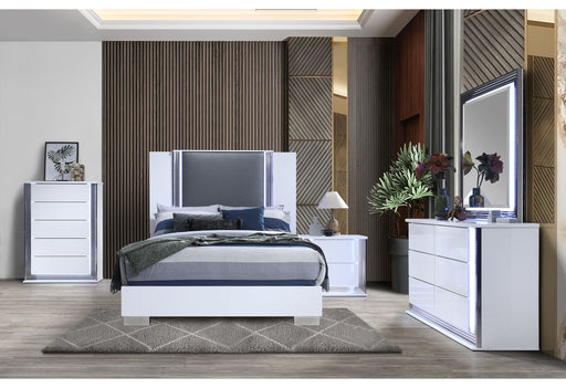 Ylime Smooth White Queen Bed Group - YLIME-SMOOTH WHITE-QBG - Gate Furniture