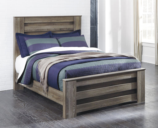 Zelen Warm Gray Full Panel Bed - Gate Furniture